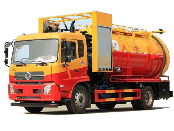 Dongfeng  4x2 sludge transport truck  4 square water tank 8 square waste tank